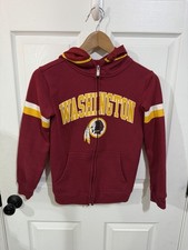 Washington Redskins Full Zip Hooded Sweatshirt Youth Size Small 8 