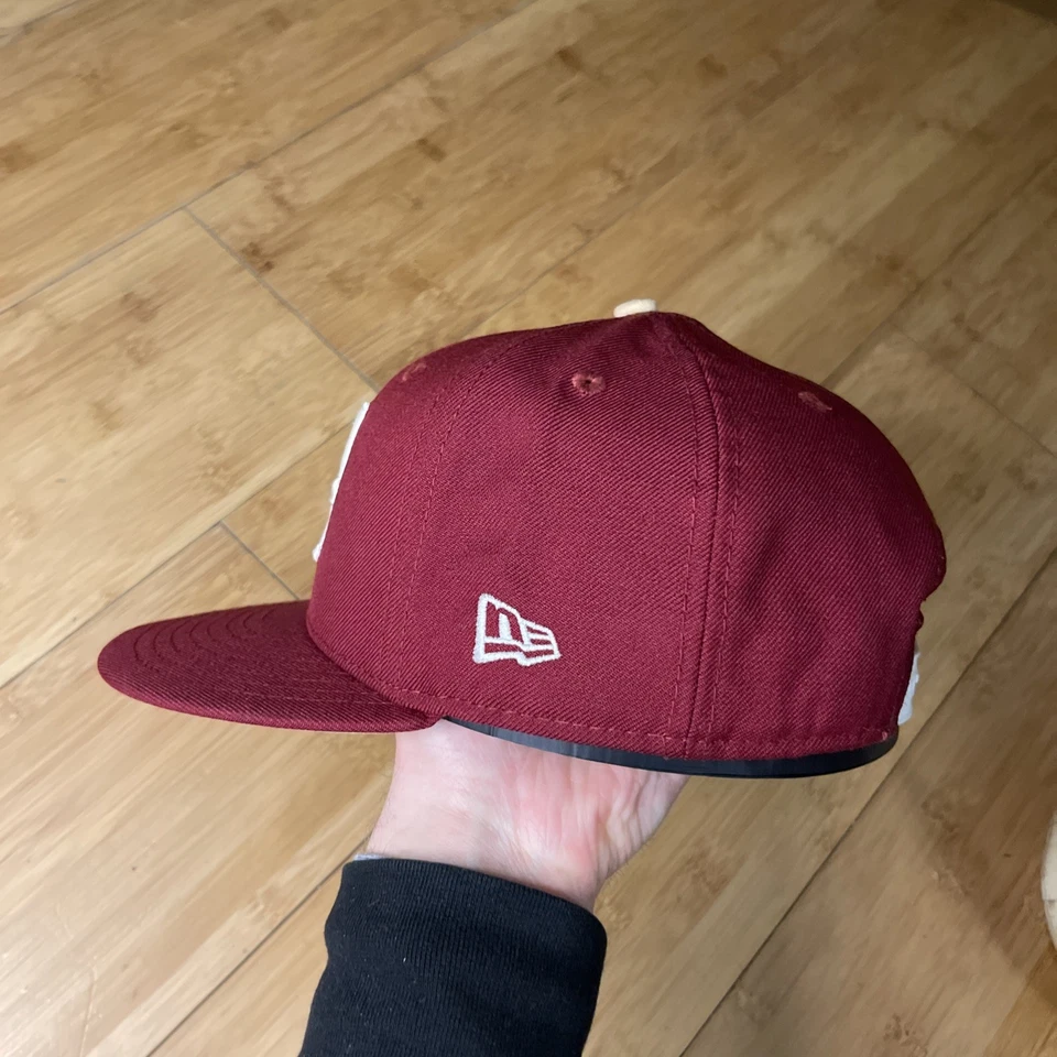 New Era 9FIFTY Alabama Carmesí Marea Bama Usado Para Hombres Snapback Gorra Lana OSFM Foto 3 de 4