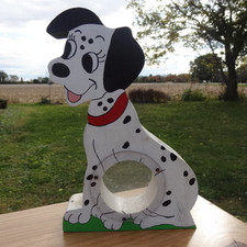 Disney's 101 Dalmatians Wood Piggy Bank Puppy Dog approx 10” Tall Rare