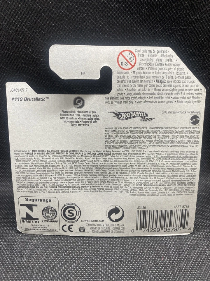 Cartão curto Hot Wheels 2006 #119 Brutalistic Track Stars - Imagem 2 de 4