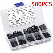 Nylon Flat Washers Black Bolts/screws Flat Sealing M2-M10 Plastic Washers
