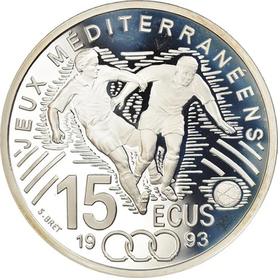 Monnaie, France, Jeux Méditerranéens, 100 Francs-15 Ecus, 1993, Paris, Proof - Photo 1/2