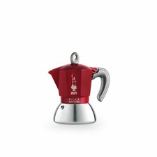 Bialetti Espressokocher New Moka Induction 2 T Induktion Edelstahl Rot 90 ml