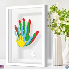 Cherished Family Handprint Keepsake Kit - DIY Frame & 6 Non-Toxic Paints Gift