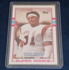 Topps 1989 Ickey Woods Cincinnati Bengals #27 RC Rookie Base Set Card. rookie card picture