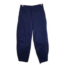 RUTI Pants Womens 0 Navy Blue Barrel Leg Cropped Tapered Pull On Stretch Wide