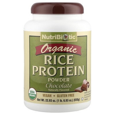 NutriBiotic Organic Raw Rice Protein Chocolate 6 9 oz 650 g Egg-Free,
