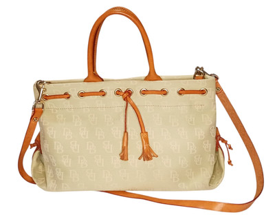 DOONEY & BOURKE DB Signature Sea Green Canvas Leather Crossbody Shoulder Bag USA