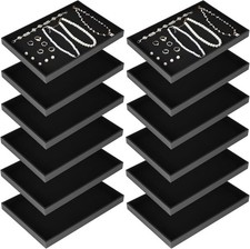 12 Pcs Velvet Stackable Jewelry Tray Showcase Display Jewelry Organizer Trays