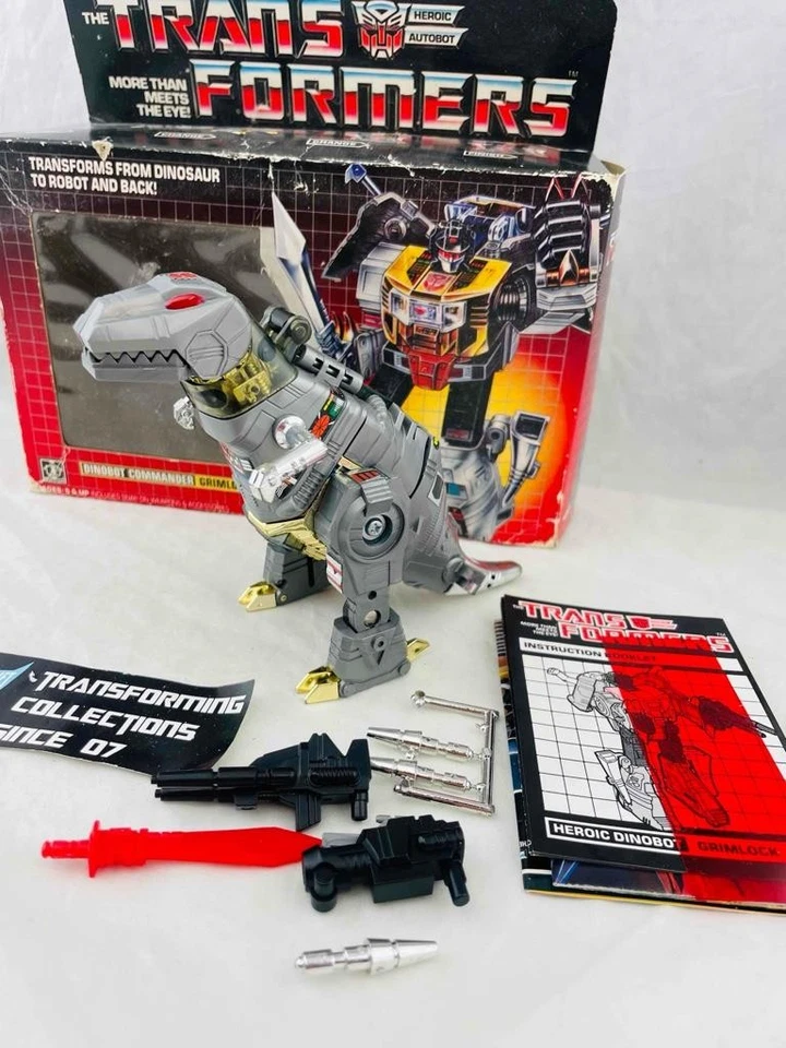 Transformers Original G1 1984 Dinobot Grimlock Complete w/ TM Box - Image 2 of 4