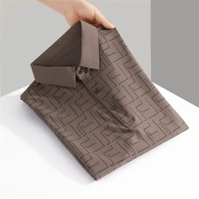 2025 New Men's Business Casual Short Sleeved Printed Polo Shirt Fashionable