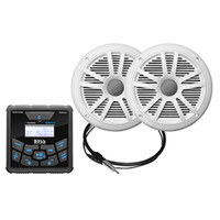 Boss Audio MCKGB450W.6 Marine Stereo USB-BT-FM Lautsprecher 6,5 Zoll Weiß