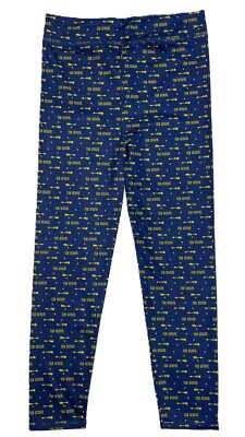 BSA CUB SCOUTS YOUTH GIRLS BLUE-YELLOW ARROW PRINT LEGGINGS NEW NWT SIZE 8