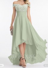 JJ HOUSE CHIFFON EVENING DRESS WITH SEQUINS