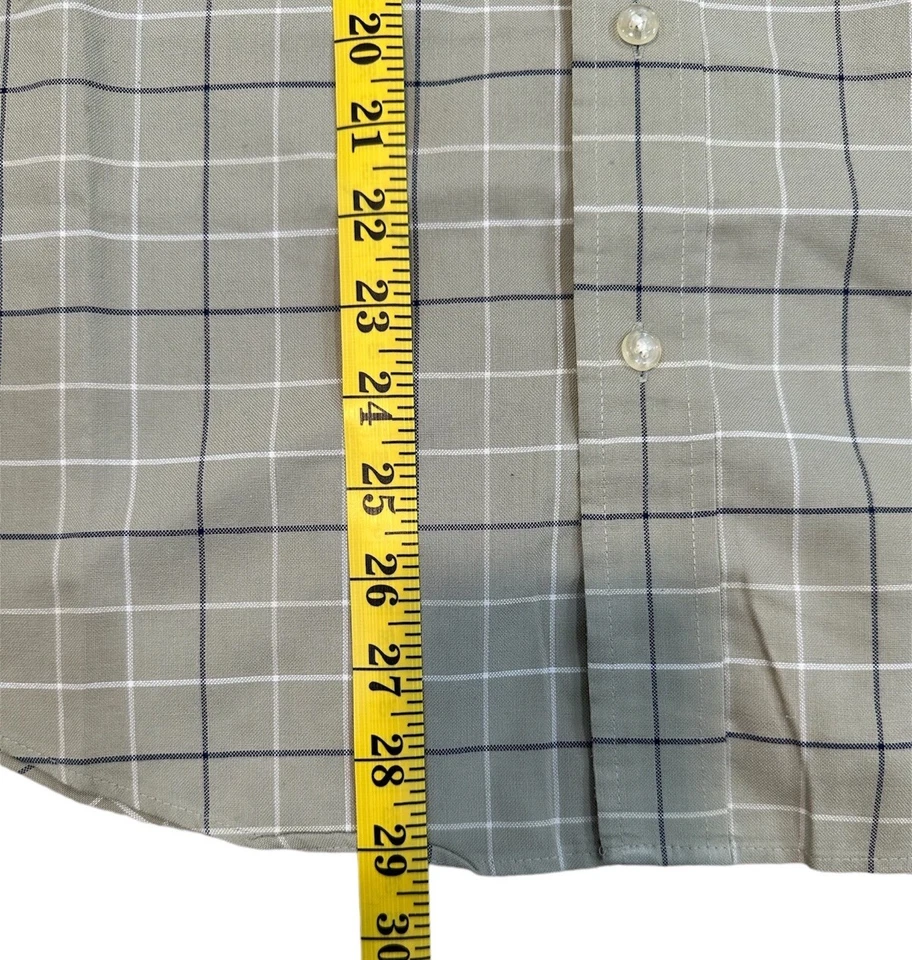 Camisa abotonada St. John’s Bay para hombre talla L grande bronceada a cuadros manga corta Foto 4 de 4