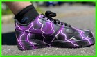 Custom Air Force 1 Purple Rain Lightning Blk/Air Force 1 Custom Shoes NEW IN BOX