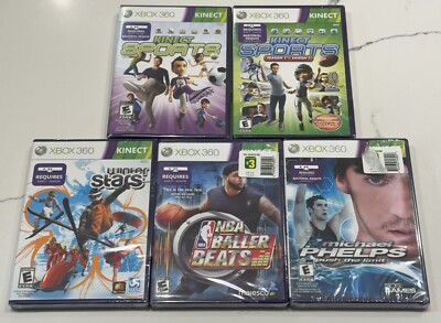 (5)Games Kinect Sports Bundle Lot Kinect 1 2 NBA Baller Beats (Xbox 360) NEW