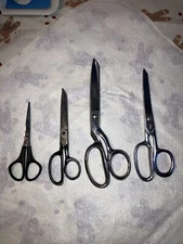 Lot of 4 Vintage assorted scissors Shears Dubl Duck, Talon, USA Germany Brazil