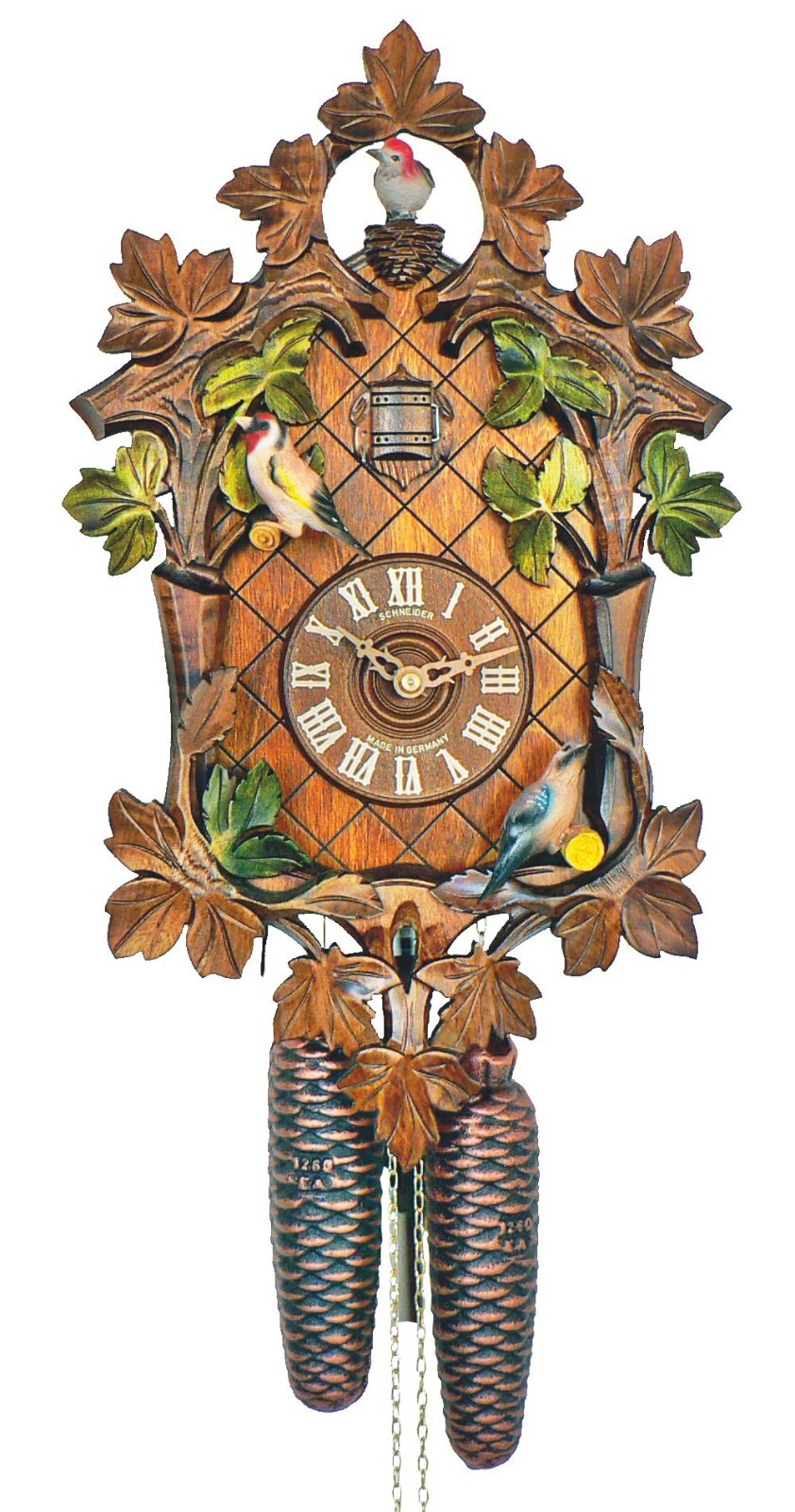 SCHNEIDER-8 DAY MOVING BIRDS CUCKOO CLOCK 8T411/9