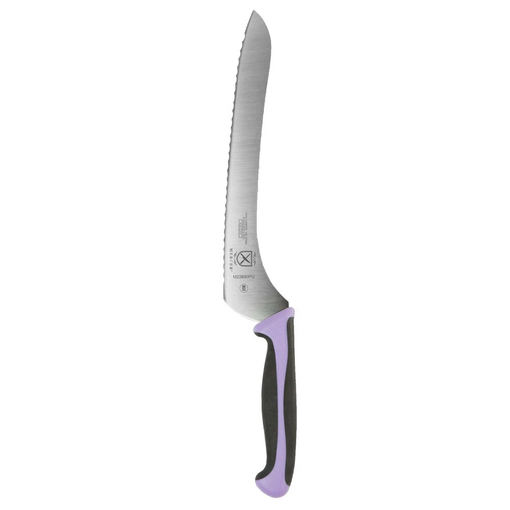 Mercer Culinary Millennia 9" Offset Serrated Bread/Sandwich Knife Purple Handle