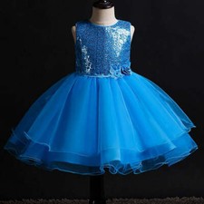 Baby Girls Flower Sequins Dress Kids Wedding Party Princess Dresses