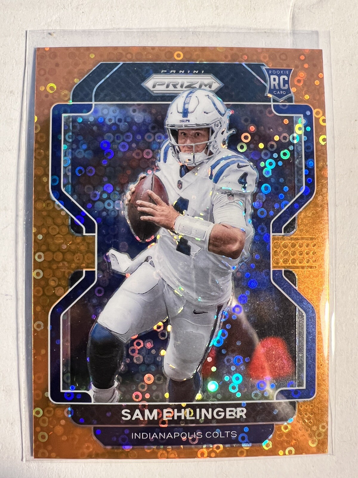 2021 Prizm Sam Ehlinger Orange Disco #395 Rookie Card