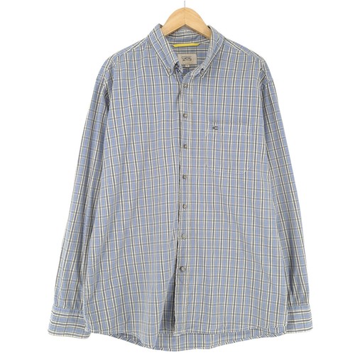 Chemise Homme ORVIS à Carreaux, Flanelle épaisse, Manches Longues, Bleu Foncé, Taille XL