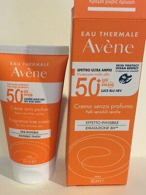 Avene Sunscreen Spf 50+ Fragrance Free Invisible Finish Sun Cream 50ML NIB