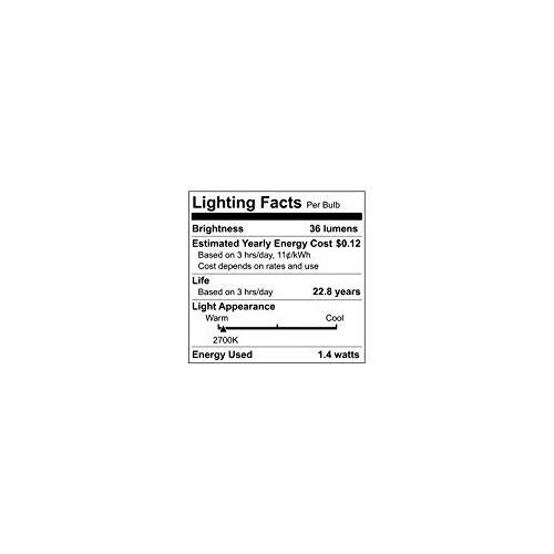 Satco S9174 LED S14 Clear 2700K Medium Base Light Bulb, 1.4W - Picture 3 of 3