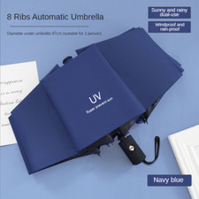 Automatic Black Umbrella Anti-UV Sun/Rain Windproof 3 Folding Compact Umbrella