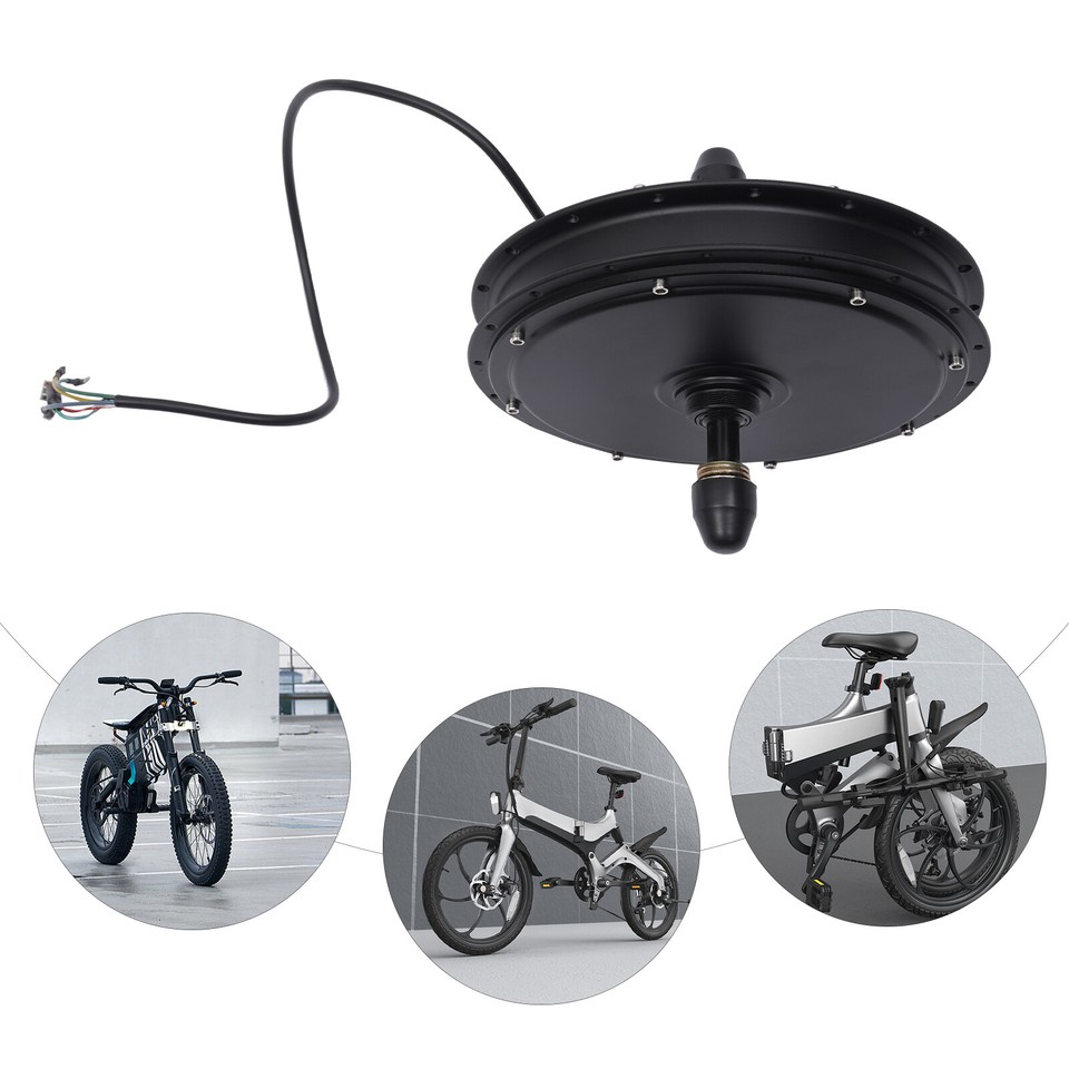 Electric Bicycle Brushless Gearless Rear Wheel Hub Motor Ebike Kit 48V