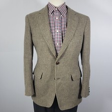 VTG JOS A BANK Men's Tweed Sport Coat Blazer Two Button Brown Wool 41R
