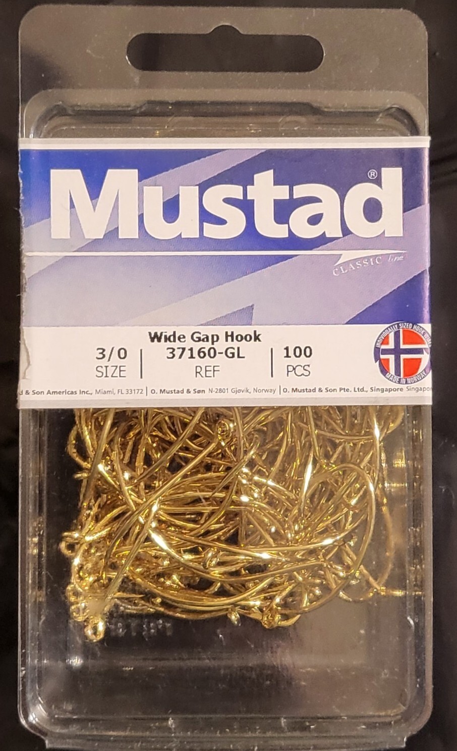 Mustad 37160GL Wide Gap Hook 3/0 100 PCS/PK Fluke Flounder Trout eBay