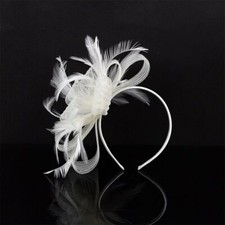 Clip Wedding Feather Fascinator Headband Ladies Day Races Aliceband Royal Ascot*