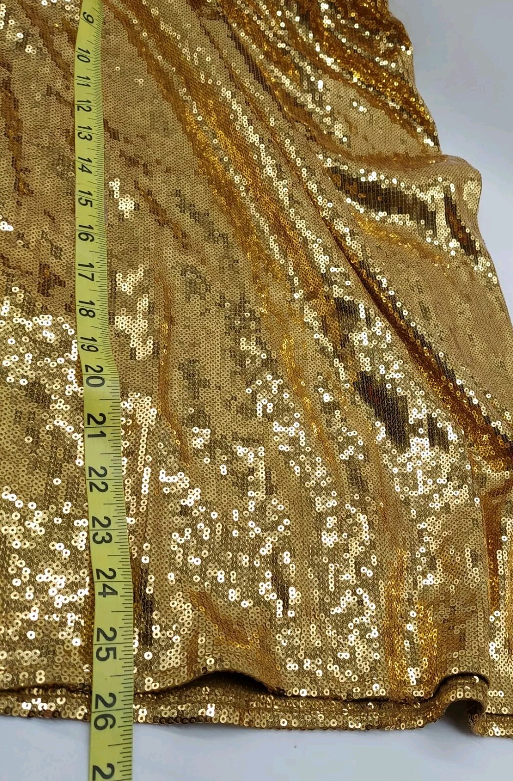 Bold Elements Size Small Gold Sequin Knee Skirt L… - image 5