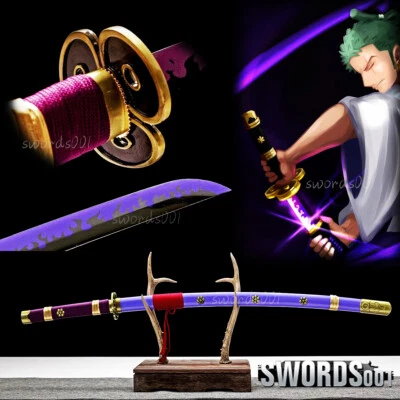 SJ SHI JIAN Zoro Katana Purple Blade real sharp Japanese Samurai Sword Yamato One Piece 阎魔刀