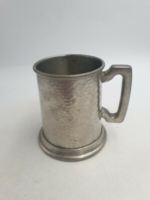 Vintage englischer Zinn Mers Sheffield gehämmert halbes Pint Krug Bier Stein Becher