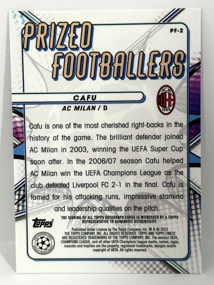 2022-23 Topps Finest UCL Prized Footballers AC Milan Legend Cafu