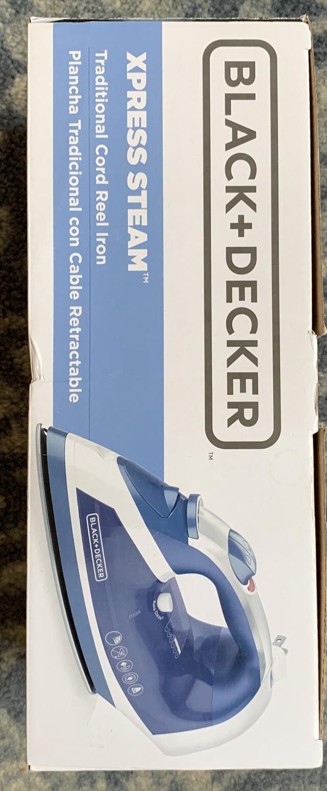 NEW BLACK+DECKER Xpress Steam Traditional Cord Reel Iron For Clothes eBay