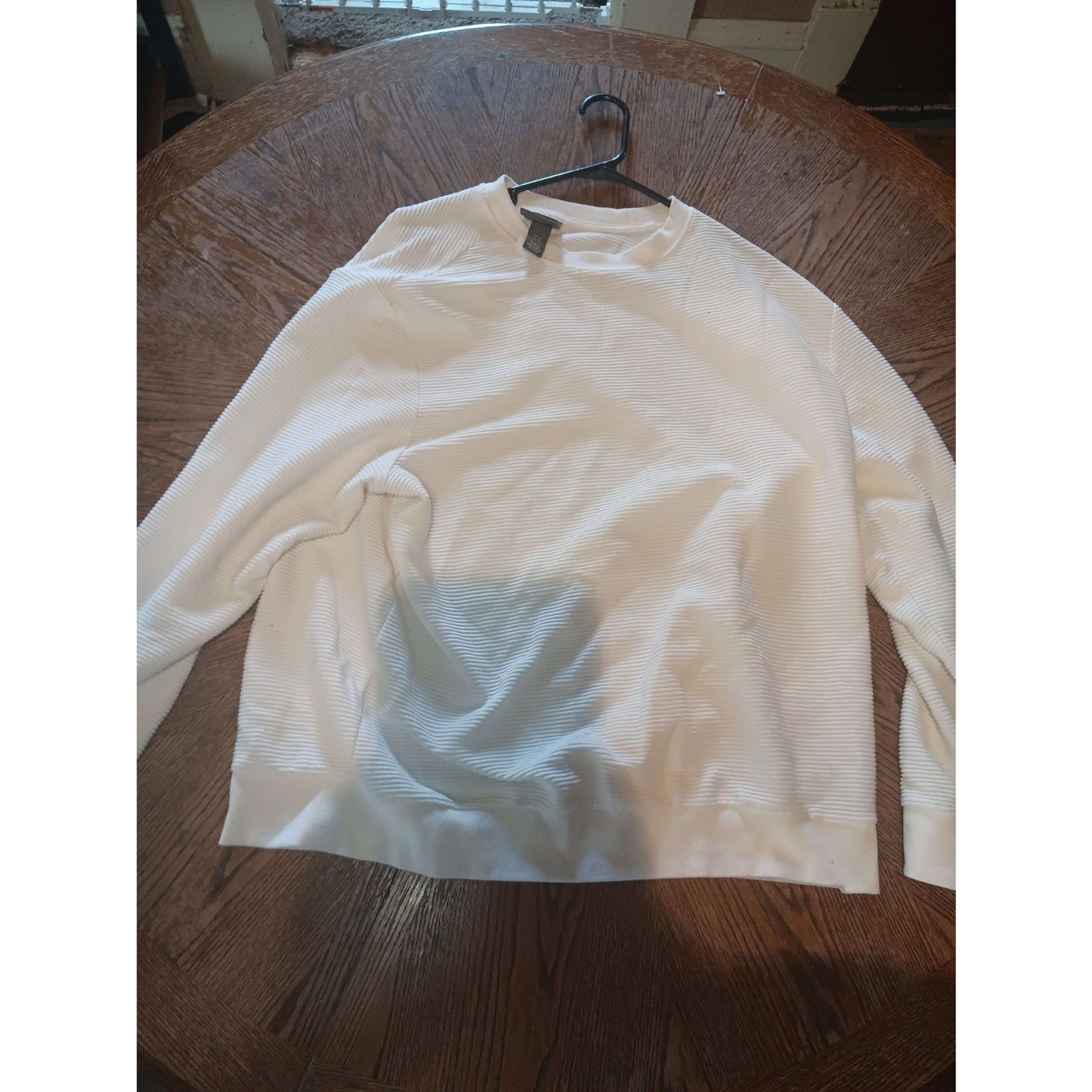 H&M Knit Striped Pattern Solid White Sweater Men'… - image 1