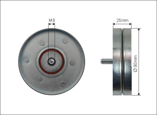 CAFFARO 500278 Deflection/Guide Pulley, V-ribbed belt for AUDI,SEAT,VW