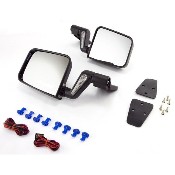 Kit rétroviseurs chauffants noirs pour visibilité hivernale Jeep Wrangler TJ