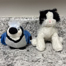 Ganz Webkins Lil Kinz Black & White Cat Stuffed Toy Kitty & Lil Kinz Blue Jay