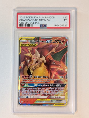 Charizard & Braixen-GX graded PSA 1 for sale on eBay