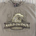 Harley Davidson Shirt Mens Medium Gray Eagle Flames Graphic Dealer Back Tee