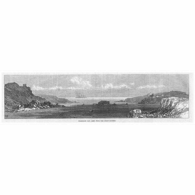 The Great Eastern Ship at Telegraph Bay, Aden - Antique Print 1870