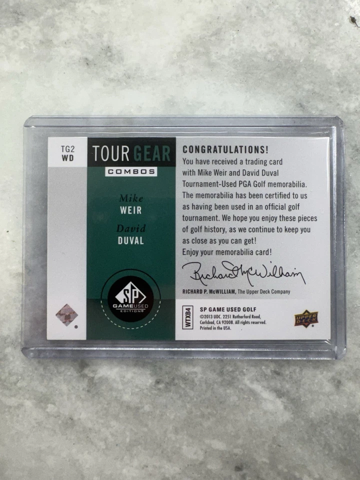 2014 SP Game Used Edition - Tour Gear Combos David Duval, Mike Weir #TG2WD Shirt - Image 2 of 2