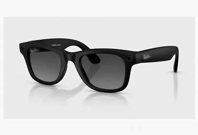 Ray-Ban Meta Square Sunglasses Black Plastic Frame Gray Gradient Lenses