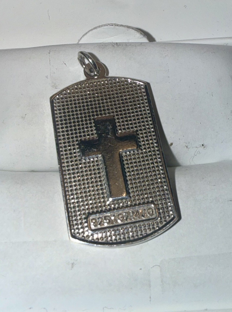 ESTATE Solid Sterling Silver Rhinestone Cross Dog… - image 5