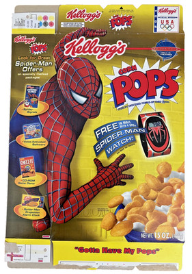 2004 Spider-Man Kellogg's Corn Pops Cereal Box